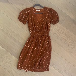 Madewell Rust Colored Polka Dot Dress - Size XS